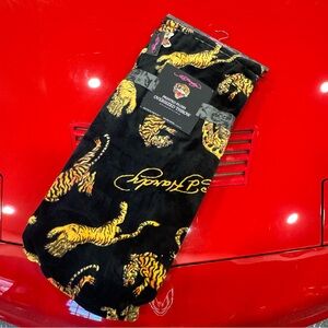 Ed Hardy Black and Gold Tiger throw!  It’s a big one!!  🐯